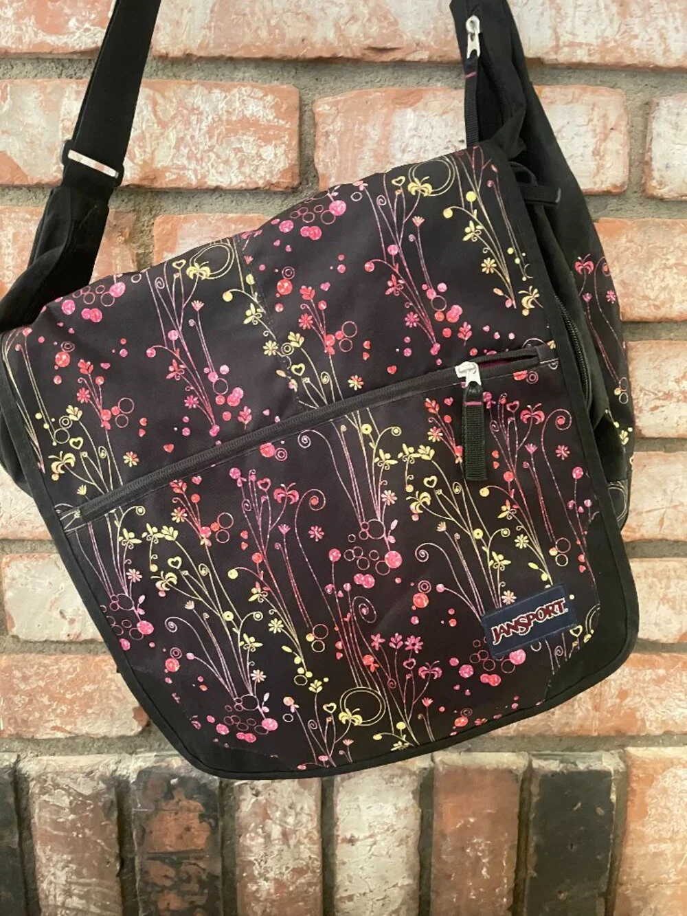 JanSport Floral Messenger Laptop Bag Coquette Y2K College Aesthetic